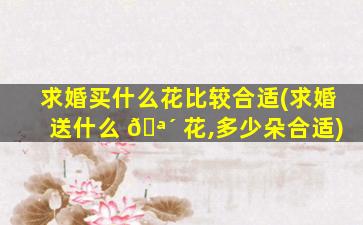 求婚买什么花比较合适(求婚送什么 🪴 花,多少朵合适)
